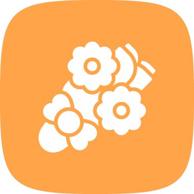 Çiçek Buketi Basit Simge, Vektör İllüstrasyonu