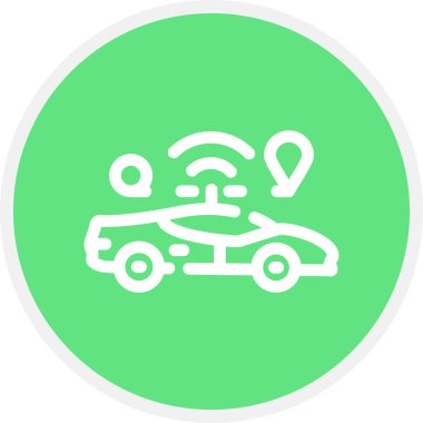 Otomatik Sürücü Satır Çemberi Basit Simge, Vektör Resimleri