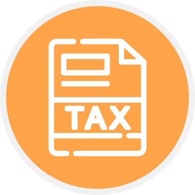 Vergi Satırı Çemberi Basit Simge, Vektör İllüstrasyonu