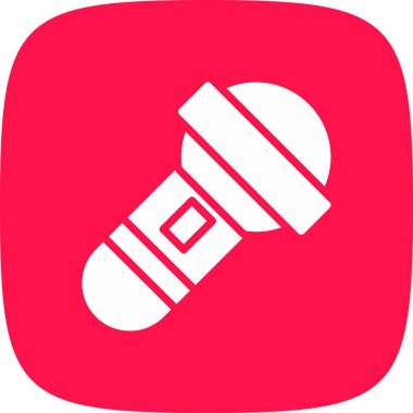 mikrofon basit simgesi, vektör çizim