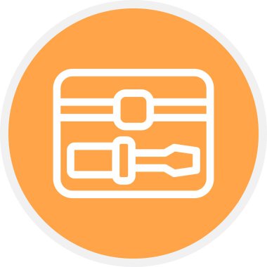 Araç takımı Satır Çemberi Basit Simge, Vektör İllüstrasyonu