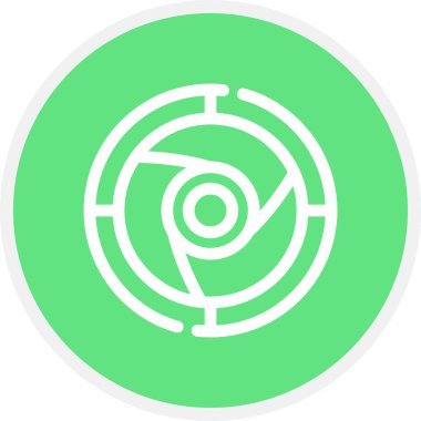 Örtücü Satırı Çemberi Basit Simge, Vektör İllüstrasyonu