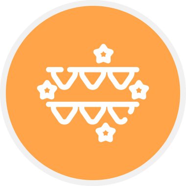 Çelenk Çizgisi Çemberi Basit Simge, Vektör İllüstrasyonu