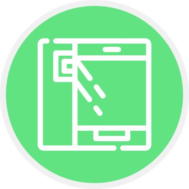 Telefon Hattı Çemberi Basit Simge, Vektör İllüstrasyonu