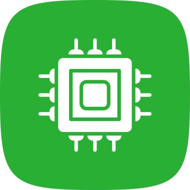 İşlemci basit simgesi, vektör illüstrasyonu