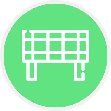 Volley Hattı Çemberi Basit Simge, Vektör İllüstrasyonu