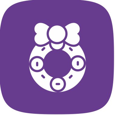 çelenk basit simgesi, vektör çizim