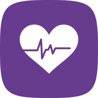 Nabız basit simgesi, vektör illüstrasyonu