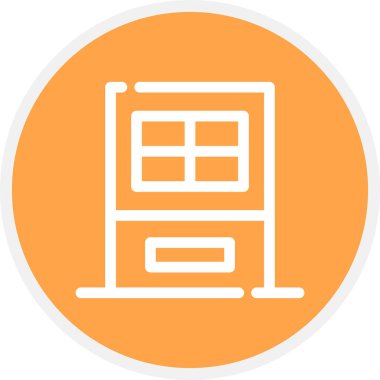 Kapı Satırı Çemberi Basit Simge, Vektör İllüstrasyonu