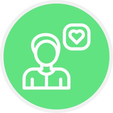 Hayranlık Satırı Çemberi Basit Simge, Vektör İllüstrasyonu