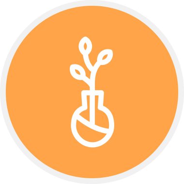 Bitki Çizgisi Çemberi Basit Simge, Vektör İllüstrasyonu