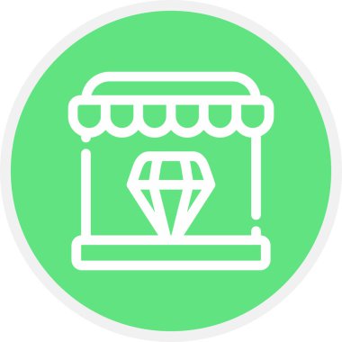 Elmas Dükkanı Çemberi Basit Simge, Vektör Resimleri