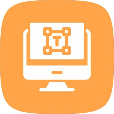 Yazı Tipi Tasarımı Basit Simge, Vektör İllüstrasyonu