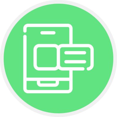 Mobil Biniş Geçiş Çizgisi Çemberi Basit Simge, Vektör Resimleri