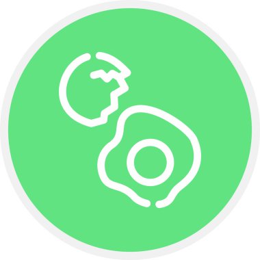 Yumurta Çizgisi Çemberi Basit Simge, Vektör İllüstrasyonu