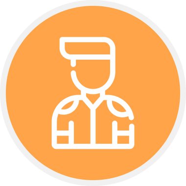 Müşteri Satırı Çemberi Basit Simge, Vektör İllüstrasyonu