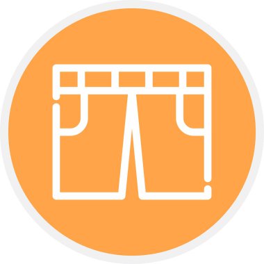 Pantolon Çizgisi Çemberi Basit Simge, Vektör İllüstrasyonu