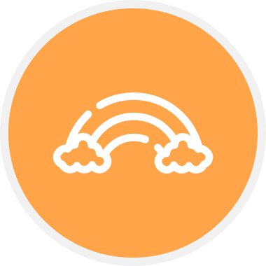 Gökkuşağı Çizgisi Çemberi Basit Simge, Vektör İllüstrasyonu