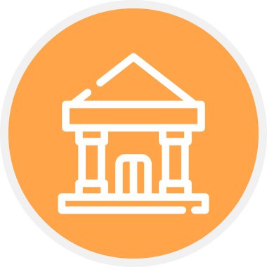 Mahkeme Satırı Çemberi Basit Simge, Vektör İllüstrasyonu