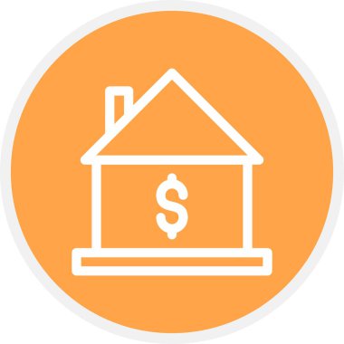 Ev Sigortası Çemberi Basit Simge, Vektör İllüstrasyonu