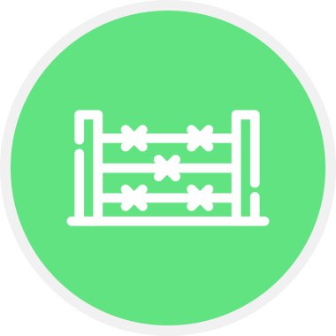 Dikenli Kablo Hattı Çemberi Basit Simge, Vektör Resimleri