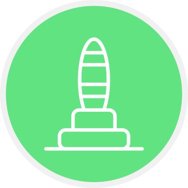 Damga Satırı Çemberi Basit Simge, Vektör İllüstrasyonu