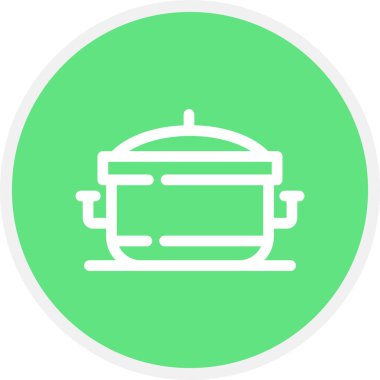 Yemek Çizgisi Çemberi Basit Simge, Vektör Resimleri