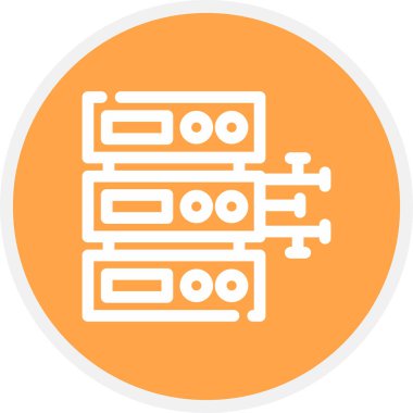 Veritabanı Satır Çemberi Basit Simge, Vektör İllüstrasyonu