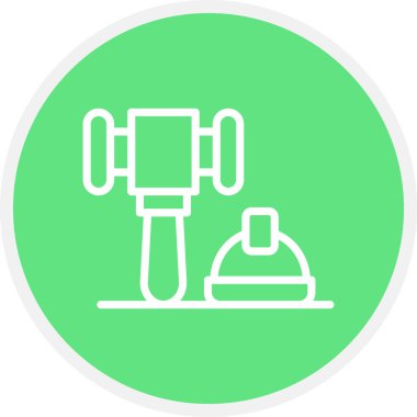 Çalışma Hukuku Satırı Çemberi Basit Simge, Vektör İllüstrasyonu