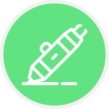 Kalem Satırı Çemberi Basit Simge, Vektör Resimleri