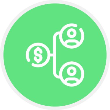 Gelir Dağıtım Çizgisi Çemberi Basit Simge, Vektör Resimleri