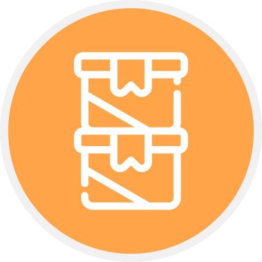 Kutu Satırı Çemberi Basit Simge, Vektör Resimleri