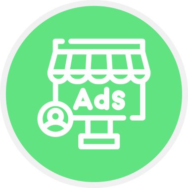 Reklam Satırı Çemberi Basit Simge, Vektör Resimleri