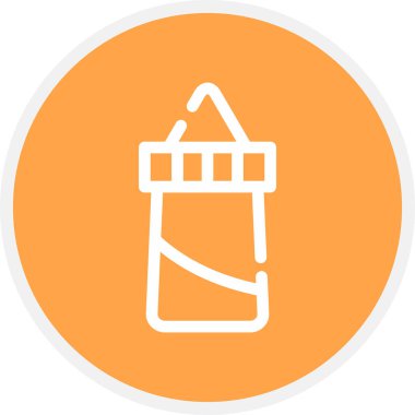 Ketçap Hattı Çemberi Basit Simge, Vektör Resimleri