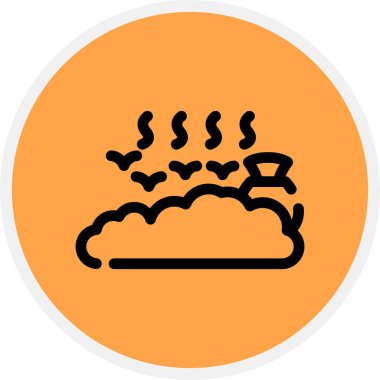 Çöp Doldurma Satırı Çemberi Basit Simge, Vektör Resimleri