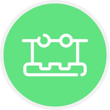 Jimnastik Hattı Çemberi Basit Simge, Vektör İllüstrasyonu