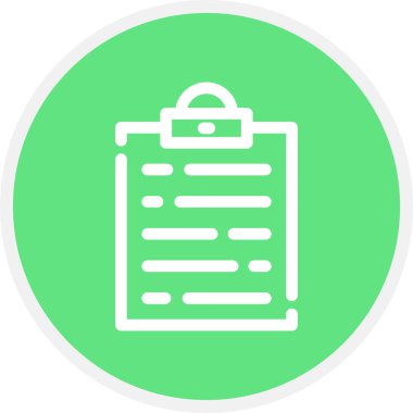 Not Satırı Çemberi Basit Simge, Vektör İllüstrasyonu