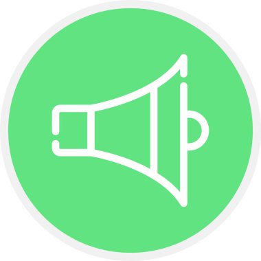 Hoparlör Satırı Çemberi Basit Simge, Vektör İllüstrasyonu