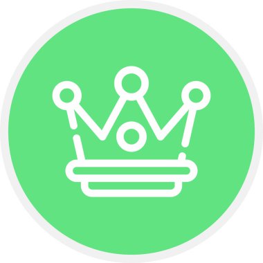 Crown Line Circle Basit Simge, Vektör İllüstrasyonu