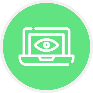 Göz Çizgisi Çemberi Basit Simge, Vektör İllüstrasyonu