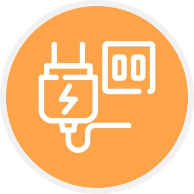 Plug Satır Çemberi Basit Simge, Vektör Resimleri