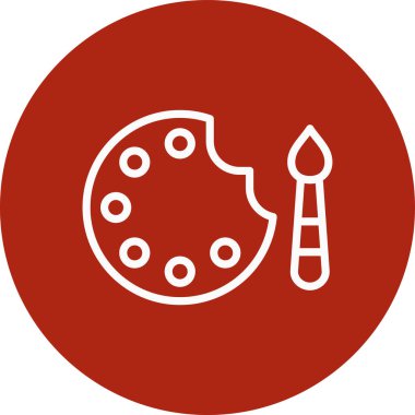 boya fırçaları ve boya simgesi.