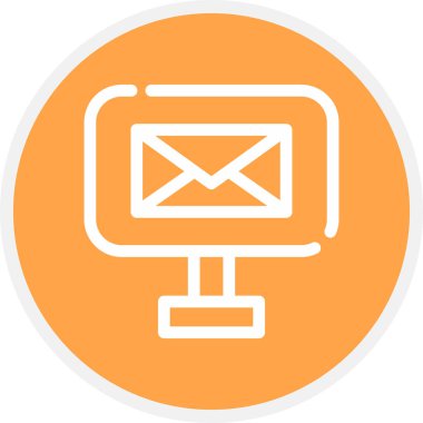 Dijital E- posta Satırı Çemberi Basit Simge, Vektör Resimleri