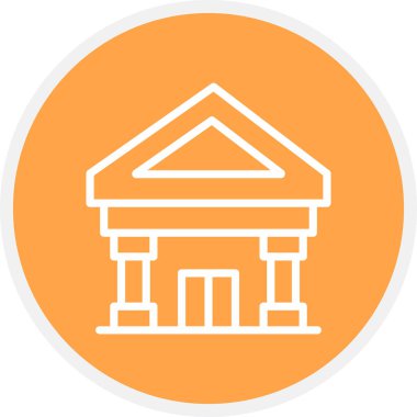 Adliye Satırı Çemberi Basit Simge, Vektör İllüstrasyonu