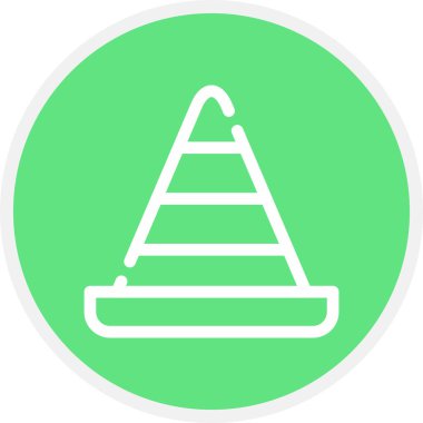 Koni Çizgisi Çemberi Basit Simge, Vektör İllüstrasyonu