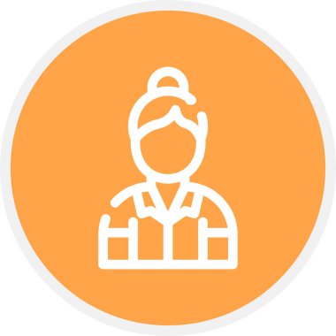 Kadın Öğretmen Satırı Çemberi Basit Simge, Vektör Resimleri