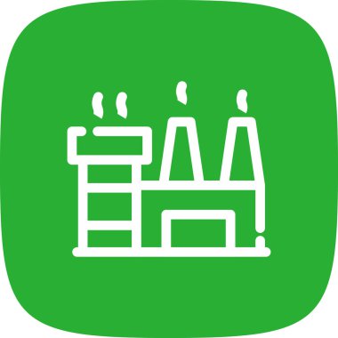 Fabrika Basit Simgesi, Vektör İllüstrasyonu