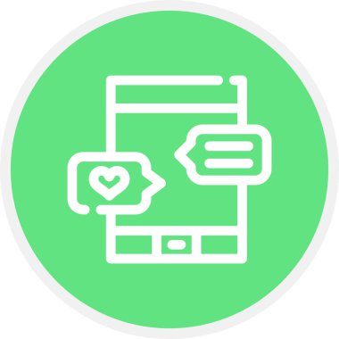 Sosyal Pazarlama Çizgisi Çemberi Basit Simge, Vektör Resimleri