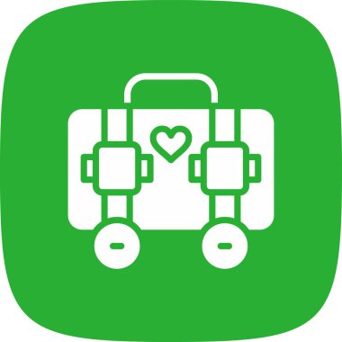 bavul basit simgesi, vektör illüstrasyonu