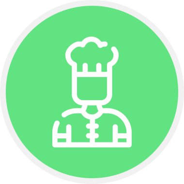 Şef Satır Çemberi Basit Simge, Vektör İllüstrasyonu